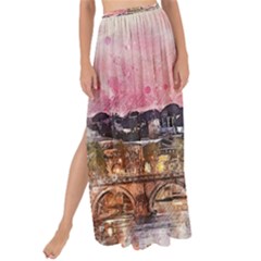 City Buildings Bridge Water River Maxi Chiffon Tie-up Sarong by Pakrebo