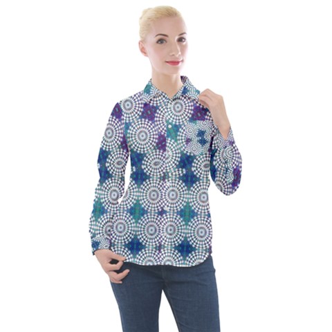 Checkerboard Again 5 Women s Long Sleeve Pocket Shirt by impacteesstreetwearseven