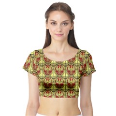 Polish Bank Note Short Sleeve Crop Top by ArtworkByPatrick