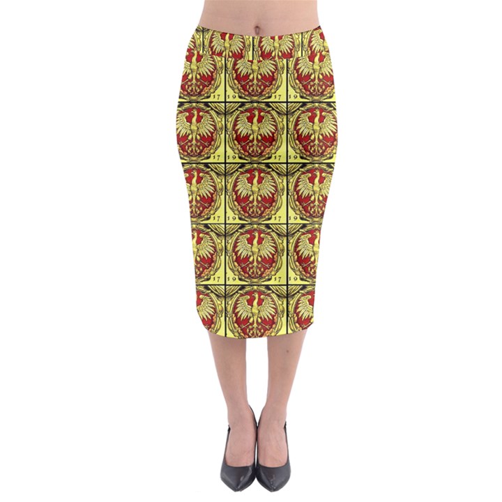 Polish Bank Note Midi Pencil Skirt