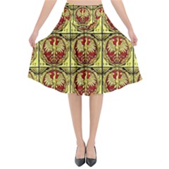 Polish Bank Note Flared Midi Skirt by ArtworkByPatrick