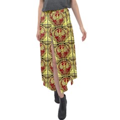 Polish Bank Note Velour Split Maxi Skirt by ArtworkByPatrick