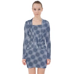 Checkerboard Again 4 V-neck Bodycon Long Sleeve Dress by impacteesstreetwearseven