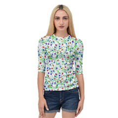 Spring Red Blue Purple Floral Vines     Quarter Sleeve Raglan Tee