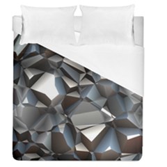 Triangles Polygon Color Silver Uni Duvet Cover (queen Size) by Pakrebo