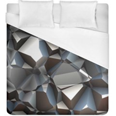 Triangles Polygon Color Silver Uni Duvet Cover (king Size) by Pakrebo