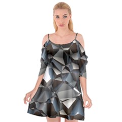 Triangles Polygon Color Silver Uni Cutout Spaghetti Strap Chiffon Dress by Pakrebo