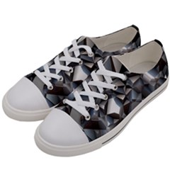 Triangles Polygon Color Silver Uni Women s Low Top Canvas Sneakers by Pakrebo