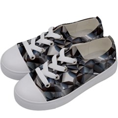 Triangles Polygon Color Silver Uni Kids  Low Top Canvas Sneakers by Pakrebo