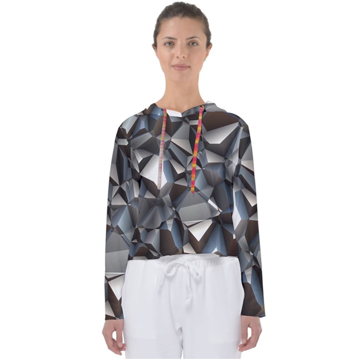 Triangles Polygon Color Silver Uni Women s Slouchy Sweat