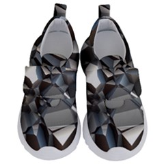 Triangles Polygon Color Silver Uni Kids  Velcro No Lace Shoes by Pakrebo