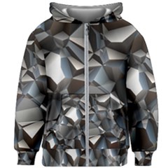 Triangles Polygon Color Silver Uni Kids  Zipper Hoodie Without Drawstring by Pakrebo