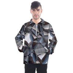 Triangles Polygon Color Silver Uni Men s Half Zip Pullover by Pakrebo