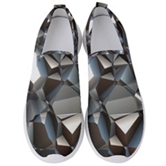 Triangles Polygon Color Silver Uni Men s Slip On Sneakers by Pakrebo