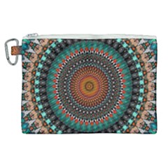 Ornament Circle Picture Colorful Canvas Cosmetic Bag (xl) by Pakrebo