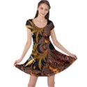 Fractal Brown Golden Intensive Cap Sleeve Dress View1