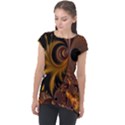 Fractal Brown Golden Intensive Cap Sleeve High Low Top View1