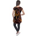 Fractal Brown Golden Intensive Cap Sleeve High Low Top View2