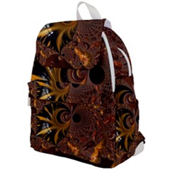 Fractal Brown Golden Intensive Top Flap Backpack by Pakrebo