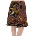 Fractal Brown Golden Intensive Fishtail Chiffon Skirt View1