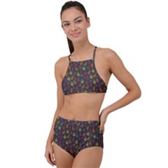 Tribal Leaves House Art Tribal Art High Waist Tankini Set by Pakrebo