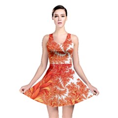 Flora Flowers Background Leaf Reversible Skater Dress by Pakrebo