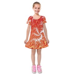 Flora Flowers Background Leaf Kids  Short Sleeve Velvet Dress by Pakrebo