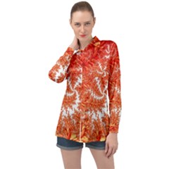 Flora Flowers Background Leaf Long Sleeve Satin Shirt