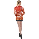 Flora Flowers Background Leaf Long Sleeve Satin Shirt View2