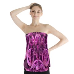 Fractal Math Geometry Visualization Pink Strapless Top by Pakrebo