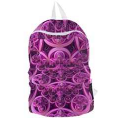 Fractal Math Geometry Visualization Pink Foldable Lightweight Backpack by Pakrebo