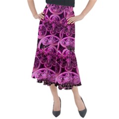 Fractal Math Geometry Visualization Pink Midi Mermaid Skirt