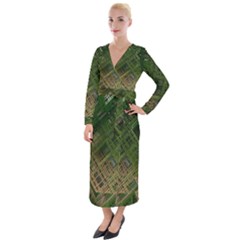 City Forward Urban Planning Velvet Maxi Wrap Dress by Pakrebo