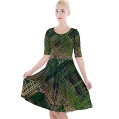 City Forward Urban Planning Quarter Sleeve A-line Dress by Pakrebo