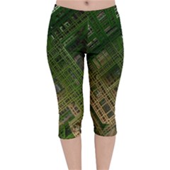 City Forward Urban Planning Velvet Capri Leggings  by Pakrebo