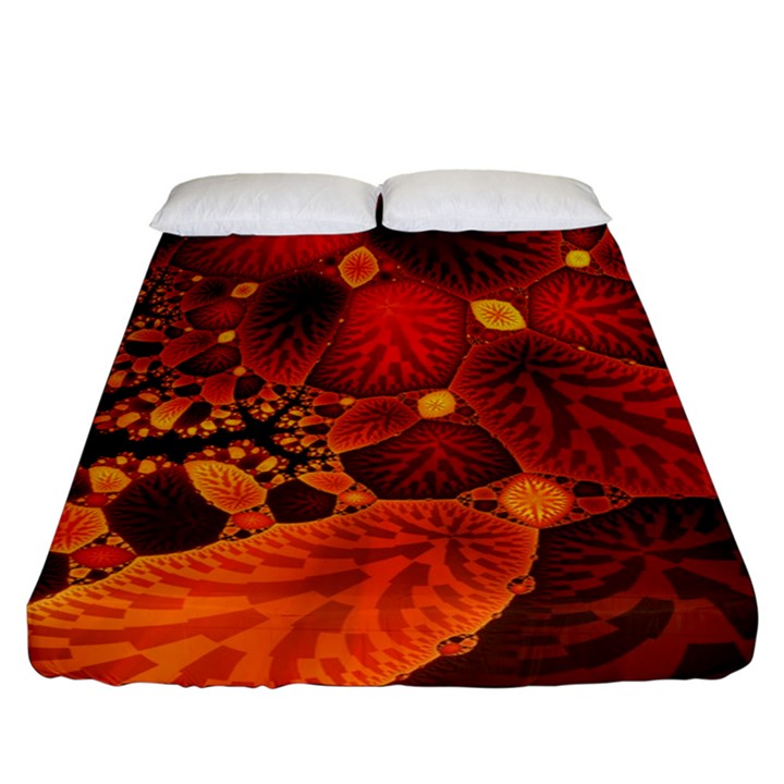 Leaf Autumn Nature Background Fitted Sheet (California King Size)