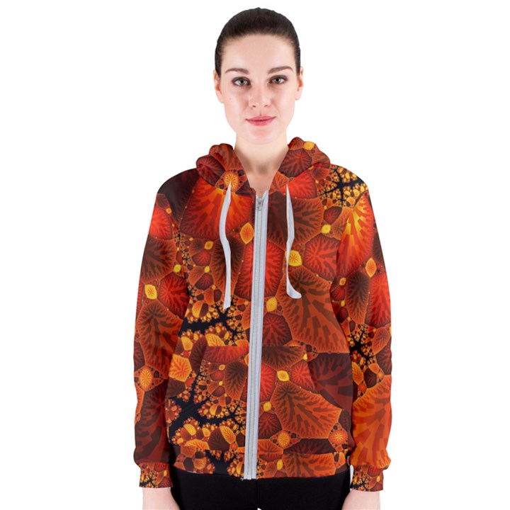 Leaf Autumn Nature Background Women s Zipper Hoodie