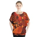 Leaf Autumn Nature Background Batwing Chiffon Blouse View1