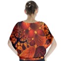 Leaf Autumn Nature Background Batwing Chiffon Blouse View2