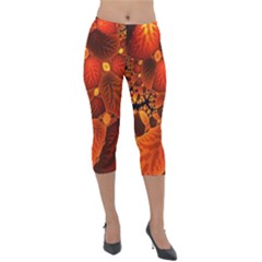 Leaf Autumn Nature Background Lightweight Velour Capri Leggings  by Pakrebo