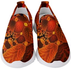 Leaf Autumn Nature Background Kids  Slip On Sneakers by Pakrebo