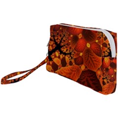 Leaf Autumn Nature Background Wristlet Pouch Bag (small)