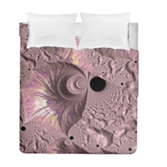 Fractal Tender Rose Cream Duvet Cover Double Side (full/ Double Size) by Pakrebo