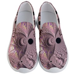 Fractal Tender Rose Cream Men s Lightweight Slip Ons by Pakrebo