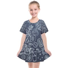 Internet Planets Drinks Computers Kids  Smock Dress