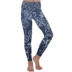 Internet Planets Drinks Computers Kids  Lightweight Velour Classic Yoga Leggings by Pakrebo