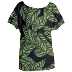 Leaves Pattern Tropical Green Women s Oversized Tee by Pakrebo