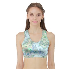 Pattern Background Floral Fractal Sports Bra With Border by Pakrebo