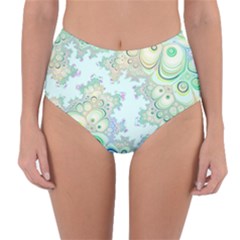 Pattern Background Floral Fractal Reversible High-waist Bikini Bottoms by Pakrebo