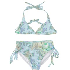 Pattern Background Floral Fractal Kids  Classic Bikini Set by Pakrebo